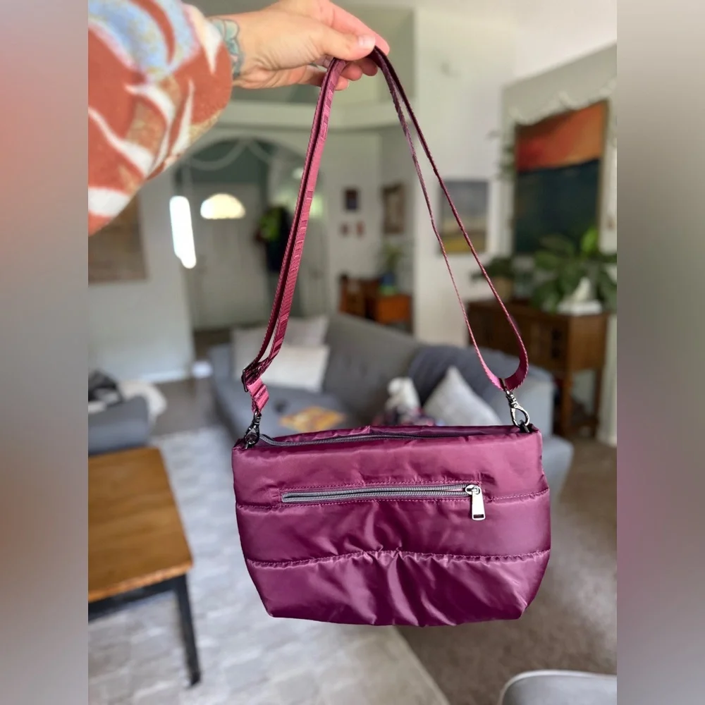 Lug Women's Burgundy Crossbody Bag - Lug Moonwalk Crossbody in Wine - Picture 3 of 12